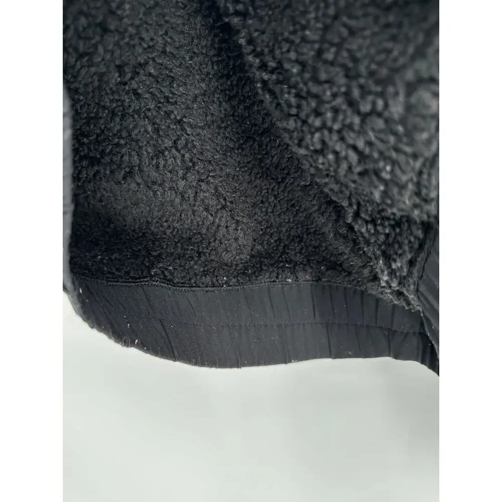 Lululemon Reversible Fleece Jacket‎ Women Size 8 Black Full Zip Sherpa Lined